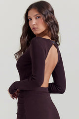 Inoe Espresso Open Back Bodysuit