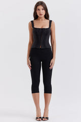 Halima Black Capri Trousers