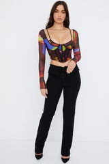 Ava Black Fold Front Trousers