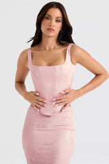 Rafa Pink Floral Satin Longline Corset