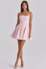 Dolly Pink Cotton Flared Mini Sundress