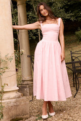 Vivien Strawberry Shortcake Gingham Midi Sundress