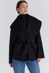 James Black Wool Shawl Collar Jacket