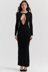 Keeya Black Knit Maxi Dress