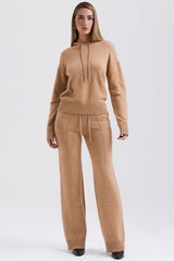Yalina Camel Cashmere Blend Trousers