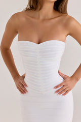 The Sweetheart True White Strapless V Waist Bandage Maxi Dress