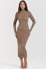 Roberta Tan Knit Midi Dress
