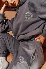 Muse Slate Cotton Fleece-Back Hoodie