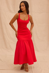 Amore Scarlet Dropped Waist Midi Dress