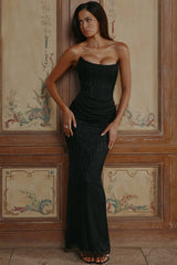 Alicia Black Hand-Beaded Embellished Maxi Dress - Limited Edition