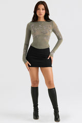 Nisha Black Sculpting Mini Skirt