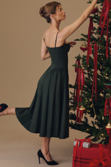 Samaria Emerald Green Corset Midi Dress