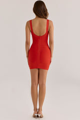 The OG Saffron Scoop Neck Bandage Mini Dress