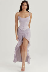 Vienne Grey Satin Underbust Corset