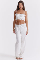 Federica White Broderie Anglais Bralette Top