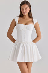 Kaia White Cotton Mini Dress