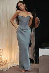 Amadi Cool Blue Floor Length Maxi Skirt