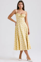 Carmen Buttercup Vintage Floral Print Cotton Bustier Sundress