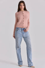 Signature Peach Cashmere + Merino Wool Cardigan