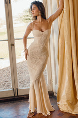 Felicia Vanilla Chiffon & Lace Gown