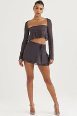 Clarice Shadow Floaty Layered Mini Skirt