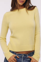 Abbie Lemon Merino Wool + Cashmere Crew Neck Sweater
