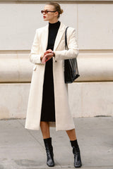 Remi Ivory Single Breasted Long Coat