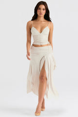 Antonella Off White Vegan Leather Corset