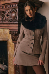Buckingham Puppytooth Check Hourglass Jacket