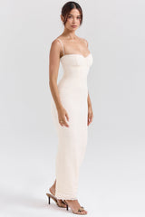 Elinor Cream Tea Frill Lace Midi Dress