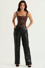 Omaira Black Vegan Leather Trousers