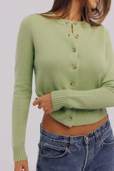 Signature Matcha Cashmere + Merino Wool Cardigan