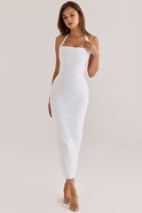 The Silhouette True White Halter Neck Bandage Maxi Dress