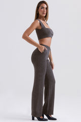 Yalina Charcoal Cashmere Blend Trousers