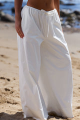 Jae White Cotton Wide Leg Trousers