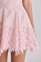 Jemima Pink Strapless Cut Out Broderie Anglaise Mini Dress