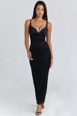 Ari Black Hand Beaded Embellished Maxi Dress - Limited Edition