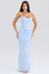 Cassidy Bluebell Fluted Hem Maxi Skirt