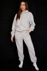 Sky Light Grey Fleece Back Jogging Trousers