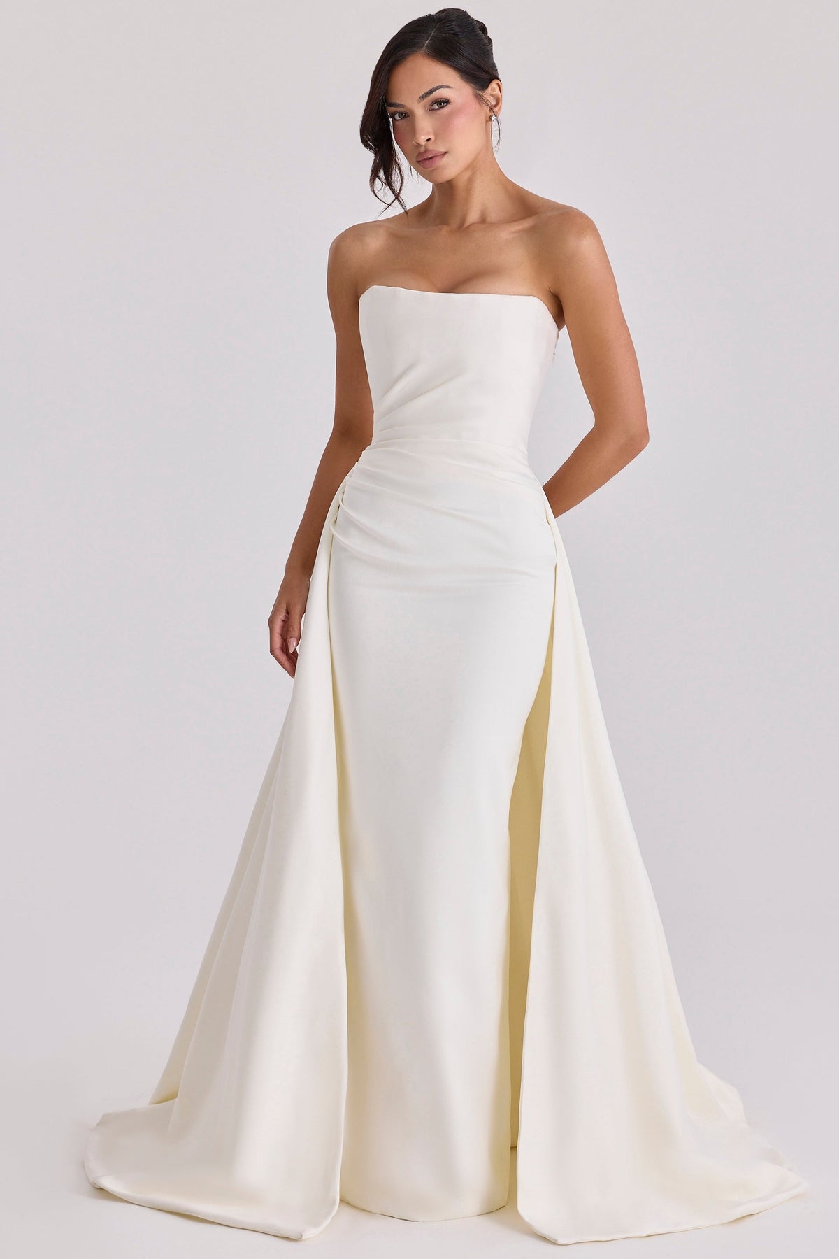 Sabrina Ivory Satin Strapless Bridal Gown