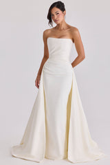 Sabrina Ivory Satin Strapless Bridal Gown