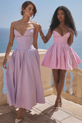 Mar Cotton Candy Twill Strapless Mini Dress