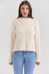Jasper Cream Chunky Cable Knit Sweater