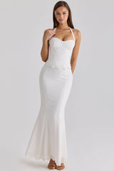 Isorella White Broderie Anglaise Cotton Maxi Skirt