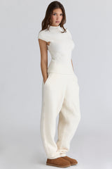 Geena Ivory Wool Boucle Knit Trousers