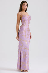 Capriana  Orchid Jacquard Satin Gown