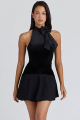 Blair Black Velvet PussyBow Bodysuit - Limited Edition