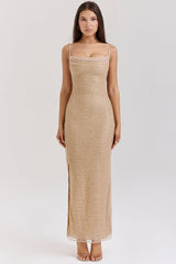 Calla Seapearl Embellished Maxi Dress