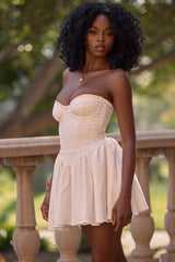 Katherine White Strapless Corset Mini Dress