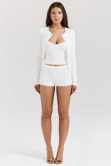 Riva White Summer Knit Cardigan